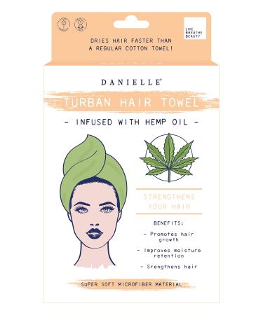 Danielle Creations Hemp Oil Infused Green Super Soft Turban Hair Towel