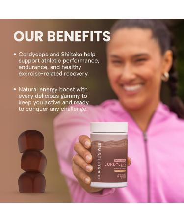 Charlotte's Web Energy Support Mushroom Gummies w/Cordyceps & Shiitake Mushrooms Caffeine-Free Energy Supplements Cordyceps Mushroom Gummies Peach Iced Tea Flavor (30 Servings) - Buy Online on GoSupps.com