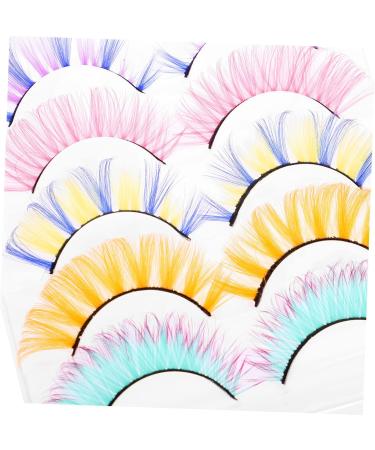 Didiseaon 5 Pairs Colored False Eyelashes Women Eyelashes Fake Lashes Natural False Lashes Wispy Colored Eyelashes Makeup Accessories Makeup Tools for Women Fake Eyelashes Curly Eyelashes - Buy Online on GoSupps.com