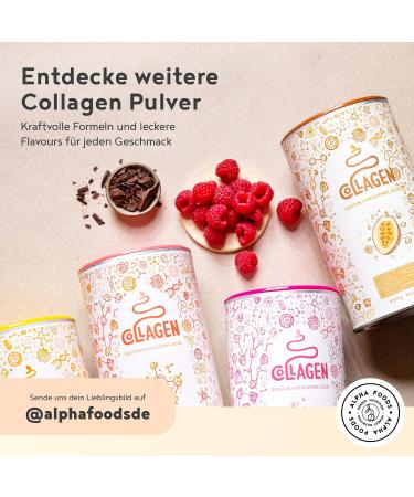 Alpha Foods Collagen Powder 400g - Type I II & III Hydrolysate with Hyaluronic Acid & Greens - Pina Colada Flavor - Premium Quality from Germany - Buy Online on GoSupps.com