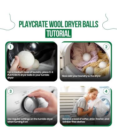 Wool Tumble Dryer Balls - 8 Pack Organic Laundry Fabric Softener - Reduce Drying Time Wrinkles & Static Cling - 100% Hypoallergenic New Zealand Wool - Buy Online on GoSupps.com