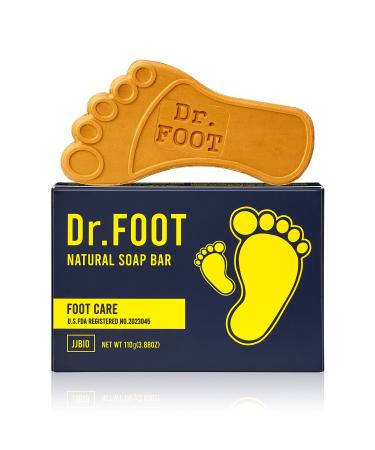 JJBIO Dr. FOOT Natural Soap Bar | FDA Registered Natural Soap | Relieves Foot Problems | Deodorizing | Mens Body Wash | Natural Soap for Women | Fresh Pine Tree Scent | Foot Deodorant | 3.88 Oz