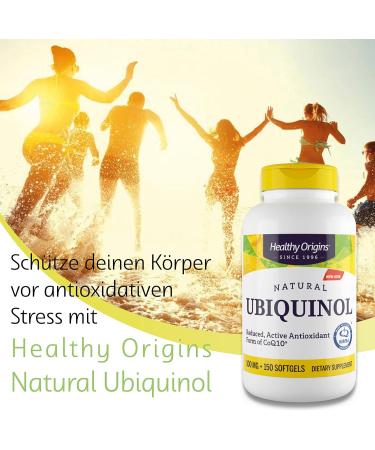 Healthy Origins Ubiquinol 100mg - 150 Soft Capsules | Gluten-Free Non-GMO High Dose Energy Support - Buy Online on GoSupps.com