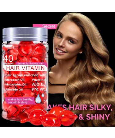Buy Hair Serum Capsules - Moroccan Macadamia & Avocado Oils Vitamins A C E & Pro B5 | Nourishing Treatment for All Hair Types - No Rinse Required - International Shipping - Buy Online on GoSupps.com