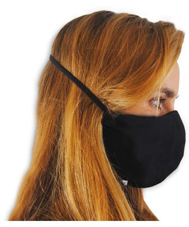 Kmina Pro Washable Face Mask (2 Pack) - Reusable Black Fabric Masks Gentle on Ears Made in Europe - Buy Online on GoSupps.com