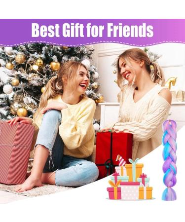 Rainbow Hair Extensions For Braiding Rainbow Braiding Hair Pink And Blue Hair Extensions Mermaid Hair Extensions Coloured Hair Extensions Colourful Hair Extensions For Box Twist Braiding Fashionable - Buy Online on GoSupps.com