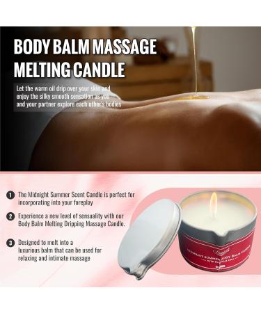 Midnight Summer Body Balm Candle | Essential Oil Lotion Candle | Hydrating Skin Care & Massage Oils | Low Melting Wax with Pouring Spout - Buy Online on GoSupps.com