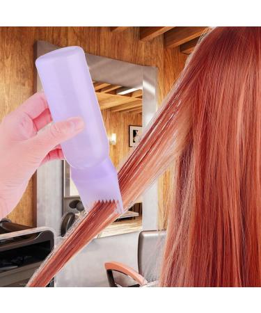 WLLHYF 2 Pack Root Comb Applicator Bottle 6 Ounce Hair Dye Bottle Brush Hair Oil Squeeze Bottles Plastic Hair Root Comb Color Applicator with Graduated Scale (Purple) - Buy Online on GoSupps.com