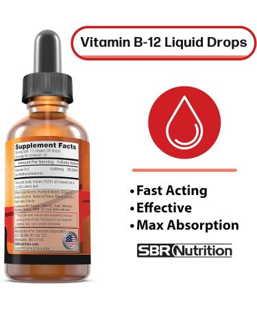 MAX Absorption Vitamin B12 6000mcg Sublingual Liquid Drops - 60 Servings, Non-GMO Vegan Friendly - Buy Online on GoSupps.com