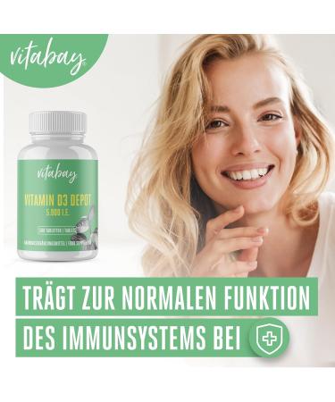 Buy Vitabay Vitamin D3 Depot 5000 I.E. - 500 Vegan Tablets | High Dose Vitamin D3 Capsules for Optimal Health - International Shipping Available - Buy Online on GoSupps.com