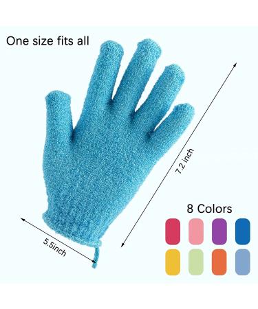 8 Pairs Exfoliating Bath Gloves for Shower, Spa, Massage - Scrub Mitts for Body, Face, Hand, and Foot - Exfoliation Accessories for Men and Women - Buy Online on GoSupps.com