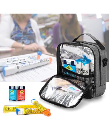 CURMIO Insulin Cooler Bag - Insulated Diabetic Travel Case for Medicine Storage, Gray - Buy Online on GoSupps.com