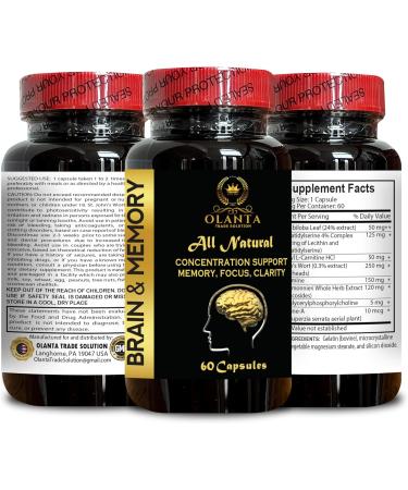 OLANTA TRADE SOLUTION Brain Memory Supplements - Brain Booster Supplements for Memory Focus Clarity Energy Performance Focus and Concentration & Cognitive Function - 2 Bottles 120 Capsules - Buy Online on GoSupps.com