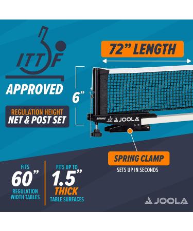 JOOLA Spring Professional Table Tennis Net & Post Set - ITTF Approved - 72 Regulation Ping Pong Net - Buy Online on GoSupps.com