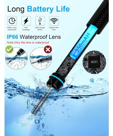 DJROLL Ear Wax Removal Wireless Earwax Remover Tool with Camera Ear Wax Remover Endoscope with LED Light Ear Cleaner Tool for iOS & Android Smart Phones - Buy Online on GoSupps.com