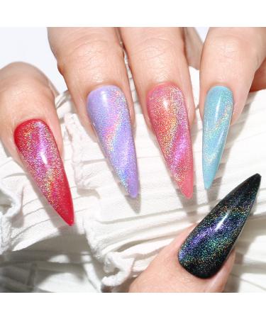 15ml/0.5fl oz Holographic 9D Cat Eye Gel Polish with Magnetic Stick - Shiny Glitter Soak Off Nail Polish for Nail Salon - Buy Online on GoSupps.com