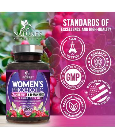 Probiotics for Women 60 Billion CFU - 16 Unique Strains Prebiotics Cranberry & Lactobacillus PH Balance Digestive & Gut Health Vaginal & Immune Support Women's Probiotic - 120 Vegan Capsules 120 Count (Pack of 1) - Buy Online on GoSupps.com