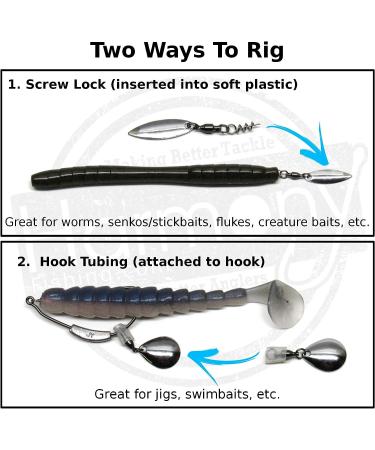 Harmony Fishing Company 7 Pack Tail Spinners - Gold Willow Blade Hitchhikers for Soft Plastic Lures - Buy Online on GoSupps.com