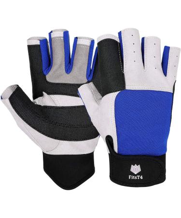 FitsT4 Sailing Gloves 3/4 Finger | Ideal for Sailing, Yachting, Kayaking, Fishing | Medium Blue | Men and Women - Buy Online on GoSupps.com