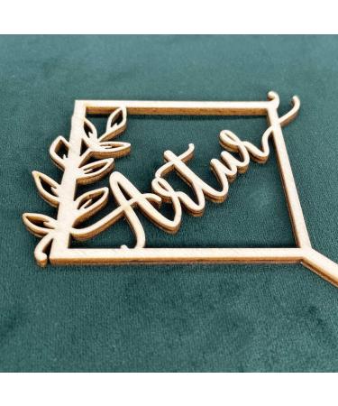 Personalized Wooden Cake Topper - Custom Name Decoration for Birthday Wedding Baptism & Communion (Square) - Buy Online on GoSupps.com