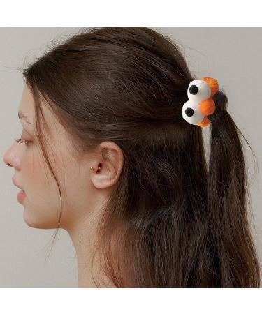 Funny Hair Clips | Ponytail Holders - High Elasticity Big Eyes Funny Hair Ties Girls Daily Hair Accessories For Playful Styles & Firm Grip Orange - Buy Online on GoSupps.com