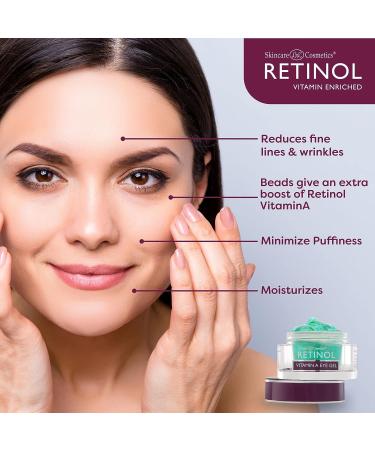Retinol Vitamin A Eye Gel for Anti-Wrinkle Treatment | Minimize Signs of Aging, Puffiness & Dark Circles | Restores Tone & Elasticity with Micro-Beads - Buy Online on GoSupps.com