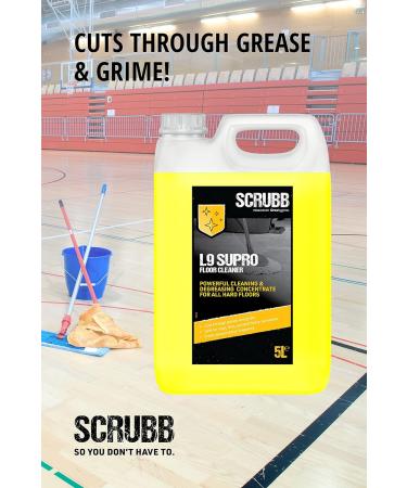 SCRUBB L9 Supro Floor Cleaner Powerful Cleaner & Degreaser Concentrate For All Hard Floors 5L - Buy Online on GoSupps.com