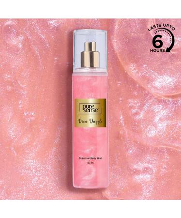 P../ureSense Diva Dazzle Pink Shimmer Body Mist Spray for Women | Long Lasting Luxury Refreshing Fragrance | Travel Friendly | 150ml - Buy Online on GoSupps.com