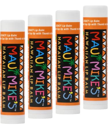 Maui Mike's Orange Lip Balm (4 Pack) Moisturizing with Vitamin E Aloe Vera & Beeswax | Smooth & Hydrating Lip Care | Perfect for a Hawaiian Vacation - Buy Online on GoSupps.com