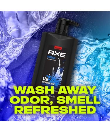 AXE Men's Body Wash & Shower Gel Phoenix 3-Pack 12H Invigorating Crushed Mint & Rosemary Scent 32 Fl Oz Ea - Buy Online on GoSupps.com