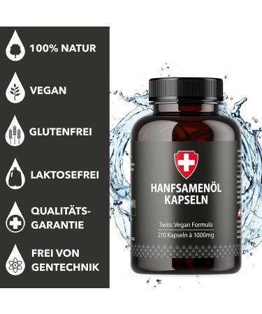 Hemp Oil Softgel Capsules | 1000mg High Dose | Active Swiss | Cold Pressed for 210 Days | International Shipping - Buy Online on GoSupps.com