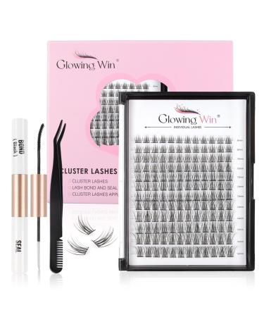 Glowing Win single eyelashes Extensions Set 144 PCs Cluster lashes extension kit with lash bond and sea and tweezers Individual false eyelashes DIY eyelash extension 8-16mm natural fake lashes cluster lashes kit-10 - Buy Online on GoSupps.com