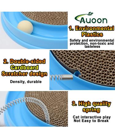 AUOON Cat Scratcher Toy - Interactive Scratch Pad with Ball for Training and Play - Blue - Buy Online on GoSupps.com