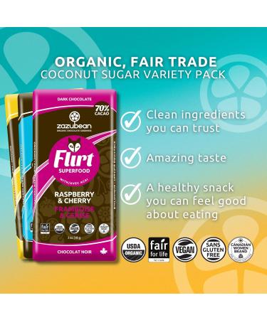 Zazubean SUPERFOODS Chocolate bars - Organic Vegan Fair trade Gluten free Soy Free (Vegantastic Variety Pack) - Buy Online on GoSupps.com