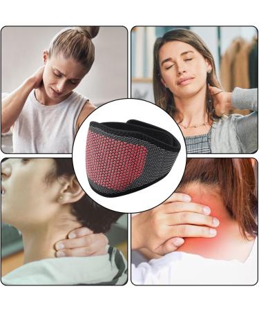 Juzinqu Magnetic Neck Wrap - Portable Wormwood Warmer for Neck & Shoulder Support Fatigue Relief - Unisex Black-Red Dot Design - Buy Online on GoSupps.com