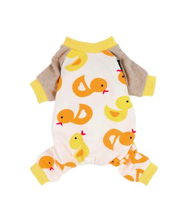 Fitwarm Cute Duck Dog Pajamas Dog Clothes Dog Jumpsuit Pet Cat Pjs Medium (Chest16" Back12")