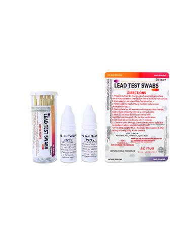 Scitus Two Part Lead Testing Kit, 30 Swabs with Two Stage Activation and Rechecking Materials