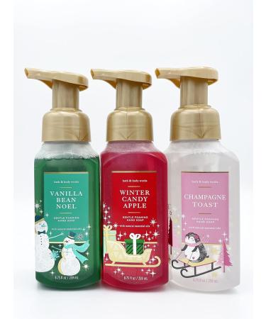Bath & Body Works Holiday Trio Gentle Foaming Hand Soap Set - Winter Candy Apple Vanilla Bean Noel Champagne Toast - Shop Internationally - Buy Online on GoSupps.com