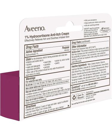 Aveeno Maximum Strength 1% Hydrocortisone Anti-Itch Cream with Triple Oat Complex, Aloe & Vitamin E - 1 Oz | Relief from Eczema, Psoriasis, Insect Bites & Poison Ivy - Buy Online on GoSupps.com