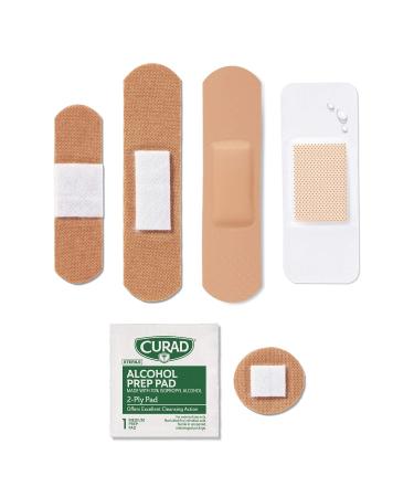 Curad First Aid Portable Pack - Water-Resistant Pouch with Variety Size Bandages and Alcohol Swabs, 12 Packs - Ideal for Travel, Carry-Ons, and Backpacks - Buy Online on GoSupps.com