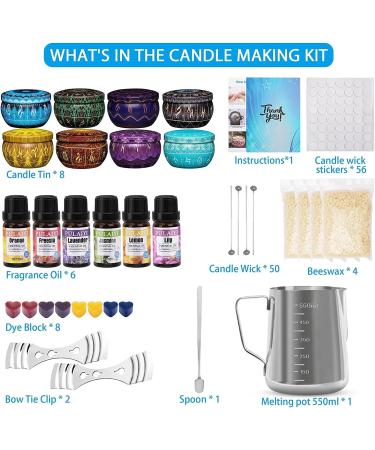 Scented Candle Making Kit with Soy Wax, Wicks, Oils, Dyes, Melting Pot - DIY Supplies for Festival Gifts - Adults and Kids - Black - Buy Online on GoSupps.com