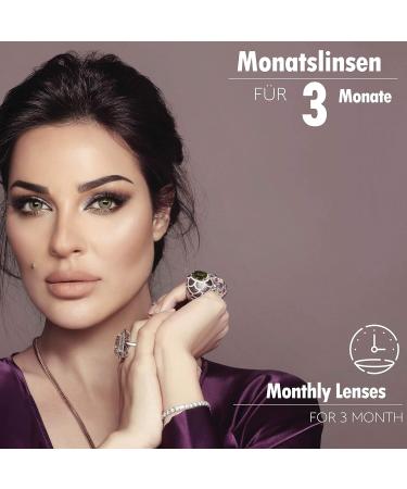 Buy Bella Elite Gray Olive Contact Lenses - Strongly Covering Monthly Olive-Green Lenses for Dark Eyes | -0.00 Dioptre - Buy Online on GoSupps.com