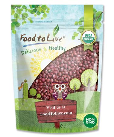 Organic Adzuki Beans, 3 Pounds  Non-GMO, Sproutable, Whole Raw Dried Azuki Beans (Red Mung Beans), Vegan, Kosher, Bulk Organic Beans. Rich in Minerals, Dietary Fiber and Protein 3 Pound (Pack of 1)