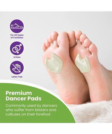 Premium 1/4 Thick Adhesive Felt Sesamoiditis Pads for Ball of Feet Pain - 12 Pieces (Right Foot) - Buy Online on GoSupps.com