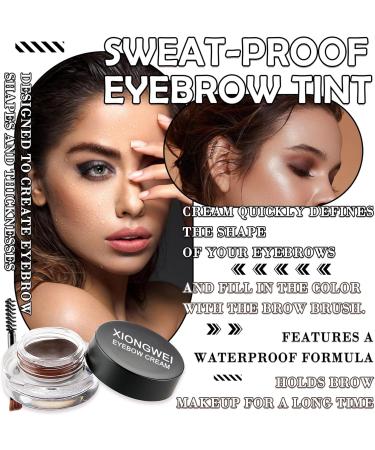 Eyebrow Pomade Cream Waterproof Brow Pomade Gel High Pigmented Long Lasting Wear Eyebrow Gel Pomade Dark Brown Eyebrow Makeup Kit with Dual-ended Brush - Buy Online on GoSupps.com