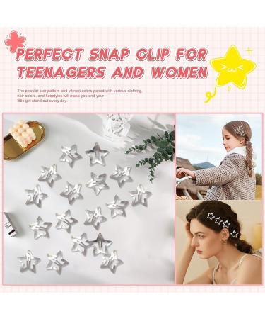 80-Piece Star Snap Hair Clips - Y2K Cute Non-Slip Barrettes for Women & Girls (Silver) - Buy Online on GoSupps.com