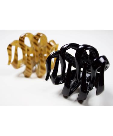 SCNCI Striped Brown & Deep Bronze Claw Hair Clips - 2 Pack (Packaging Varies) - Buy Online on GoSupps.com