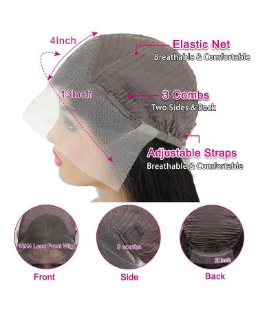 24 Inch Brazilian Virgin Straight Lace Front Wig for Black Women - 180% Density, Pre Plucked with Baby Hair - HD Transparent Lace Frontal Human Hair Wig - Buy Online on GoSupps.com