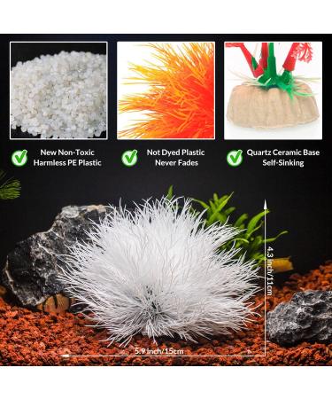 Buy TAOMYPETS White Plastic Aquarium Plants & Coral Reef Ornaments for Vibrant Aquascaping - Ideal for International Shipping - Buy Online on GoSupps.com