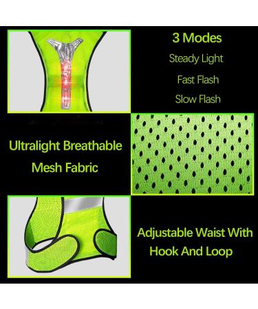 Ninefo Reflector Safety Vest for Jogging & Biking | Adjustable Light-Up Warning Vest with 2 Reflecting Tapes - Buy Online on GoSupps.com